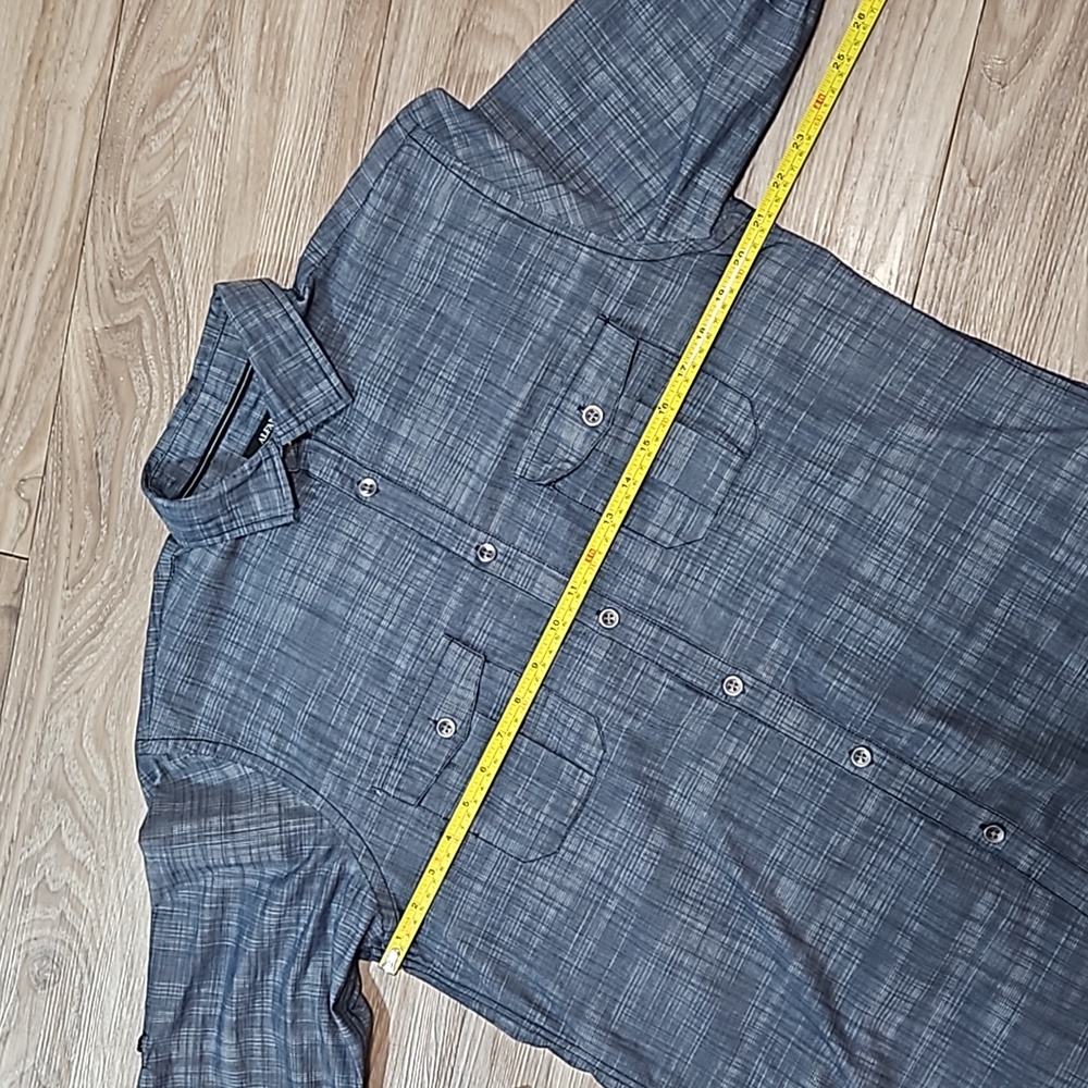 Alfani Regular Fit Long Sleeve Button Up Blue Shirt Men's Medium - Picture 10 of 13